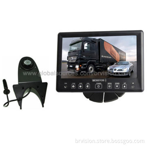 7.0-inch Quad Rear-view Systems with IP68 Waterproof Monitor/Shark Camera for Surveillance